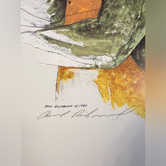 1990‎ Ben Richmond Storm Watch & The Net Hauler Limited Edition Lithograph Sign - Picture 12 of 15